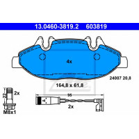 Комплект гальмівних колодок, дискове гальмо ATE 13.0460-3819.2
