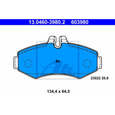 Комплект гальмівних колодок, дискове гальмо ATE 13.0460-3980.2