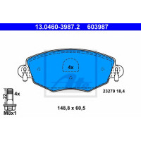 Комплект гальмівних колодок, дискове гальмо ATE 13.0460-3987.2