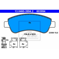 Комплект гальмівних колодок, дискове гальмо ATE 13.0460-3994.2