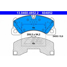 Комплект гальмівних колодок, дискове гальмо ATE 13.0460-4852.2