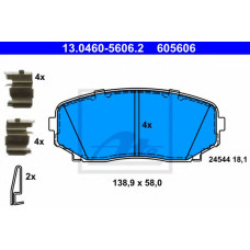 Комплект гальмівних колодок, дискове гальмо ATE 13.0460-5606.2