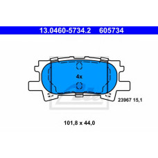 Комплект гальмівних колодок, дискове гальмо ATE 13.0460-5734.2