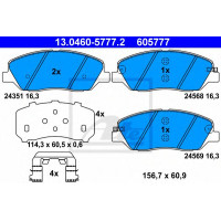 Комплект гальмівних колодок, дискове гальмо ATE 13.0460-5777.2