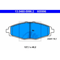 Комплект гальмівних колодок, дискове гальмо ATE 13.0460-5996.2