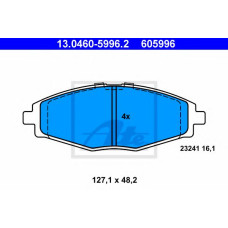 Комплект гальмівних колодок, дискове гальмо ATE 13.0460-5996.2