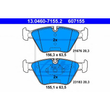 Комплект гальмівних колодок, дискове гальмо ATE 13.0460-7155.2