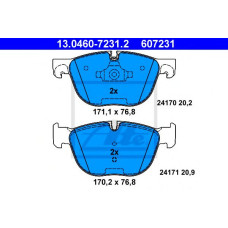 Комплект гальмівних колодок, дискове гальмо ATE 13.0460-7231.2