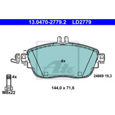 Комплект гальмівних колодок, дискове гальмо ATE 13.0470-2779.2