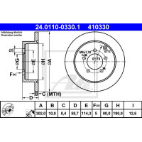 Гальмівний диск ATE 24.0110-0330.1