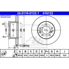Гальмівний диск ATE 24.0116-0133.1