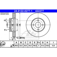Гальмівний диск ATE 24.0122-0277.1