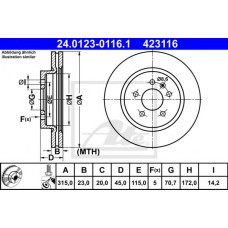 Гальмівний диск ATE 24.0123-0116.1