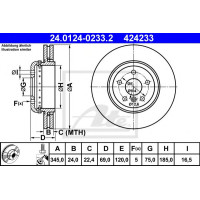 Гальмівний диск ATE 24.0124-0233.2