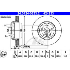 Гальмівний диск ATE 24.0124-0233.2