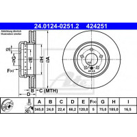 Гальмівний диск ATE 24.0124-0251.2