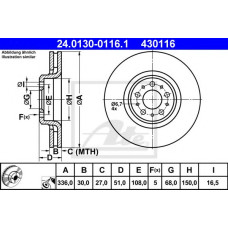 Гальмівний диск ATE 24.0130-0116.1