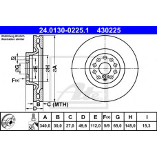 Гальмівний диск ATE 24.0130-0225.1
