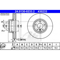Гальмівний диск ATE 24.0130-0233.2