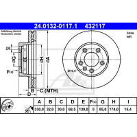 Гальмівний диск ATE 24.0132-0117.1