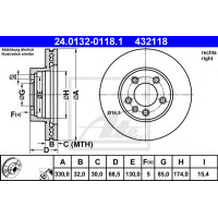 Гальмівний диск ATE 24.0132-0118.1