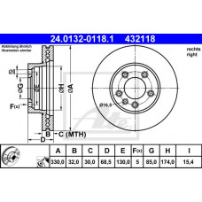 Гальмівний диск ATE 24.0132-0118.1