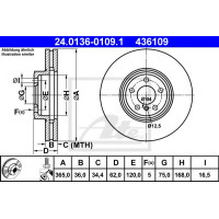 Гальмівний диск ATE 24.0136-0109.1