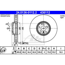 Гальмівний диск ATE 24.0136-0112.2