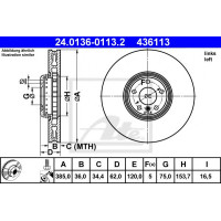 Гальмівний диск ATE 24.0136-0113.2