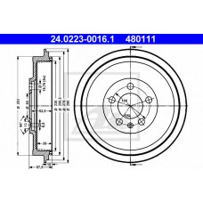 Гальмівний барабан ATE 24.0223-0016.1