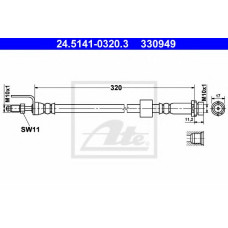 Гальмівний шланг ATE 24.5141-0320.3