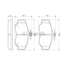 Комплект гальмівних колодок, дискове гальмо BOSCH 0 986 424 368