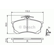 Комплект гальмівних колодок, дискове гальмо BOSCH 0 986 424 370