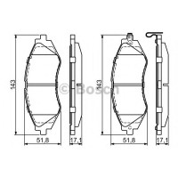 Комплект гальмівних колодок, дискове гальмо BOSCH 0 986 424 474