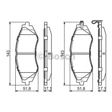 Комплект гальмівних колодок, дискове гальмо BOSCH 0 986 424 474