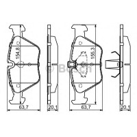 Комплект гальмівних колодок, дискове гальмо BOSCH 0 986 424 485