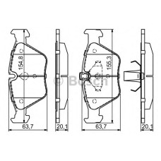 Комплект гальмівних колодок, дискове гальмо BOSCH 0 986 424 485