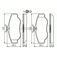Комплект гальмівних колодок, дискове гальмо BOSCH 0 986 424 565