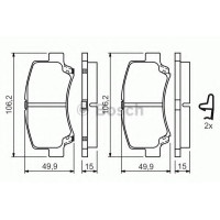 Комплект гальмівних колодок, дискове гальмо BOSCH 0 986 424 626
