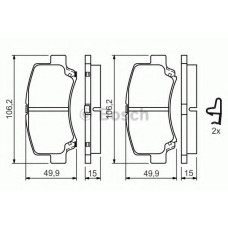 Комплект гальмівних колодок, дискове гальмо BOSCH 0 986 424 626