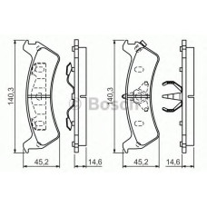 Комплект гальмівних колодок, дискове гальмо BOSCH 0 986 424 655