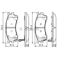 Комплект гальмівних колодок, дискове гальмо BOSCH 0 986 424 694