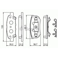 Комплект гальмівних колодок, дискове гальмо BOSCH 0 986 424 814
