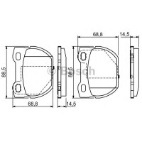 Комплект гальмівних колодок, дискове гальмо BOSCH 0 986 424 827