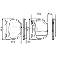 Комплект гальмівних колодок, дискове гальмо BOSCH 0 986 424 827