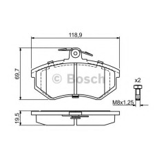 Комплект гальмівних колодок, дискове гальмо BOSCH 0 986 466 700