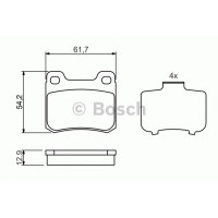 Комплект гальмівних колодок, дискове гальмо BOSCH 0 986 466 874