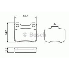Комплект гальмівних колодок, дискове гальмо BOSCH 0 986 466 874
