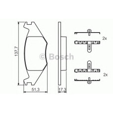 Комплект гальмівних колодок, дискове гальмо BOSCH 0 986 468 890
