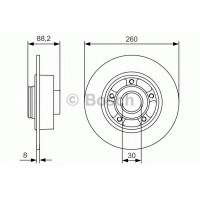 Гальмівний диск BOSCH 0 986 479 C88